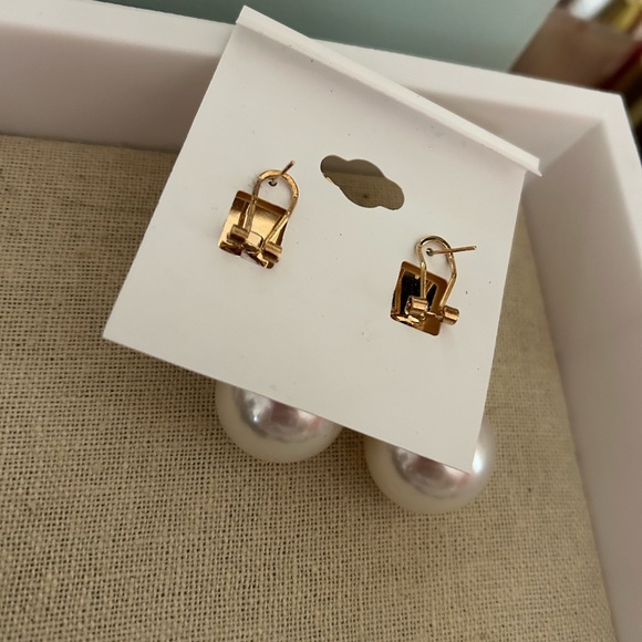 Natasha Couture Gold and Cream Earrings - Picture 7 of 10